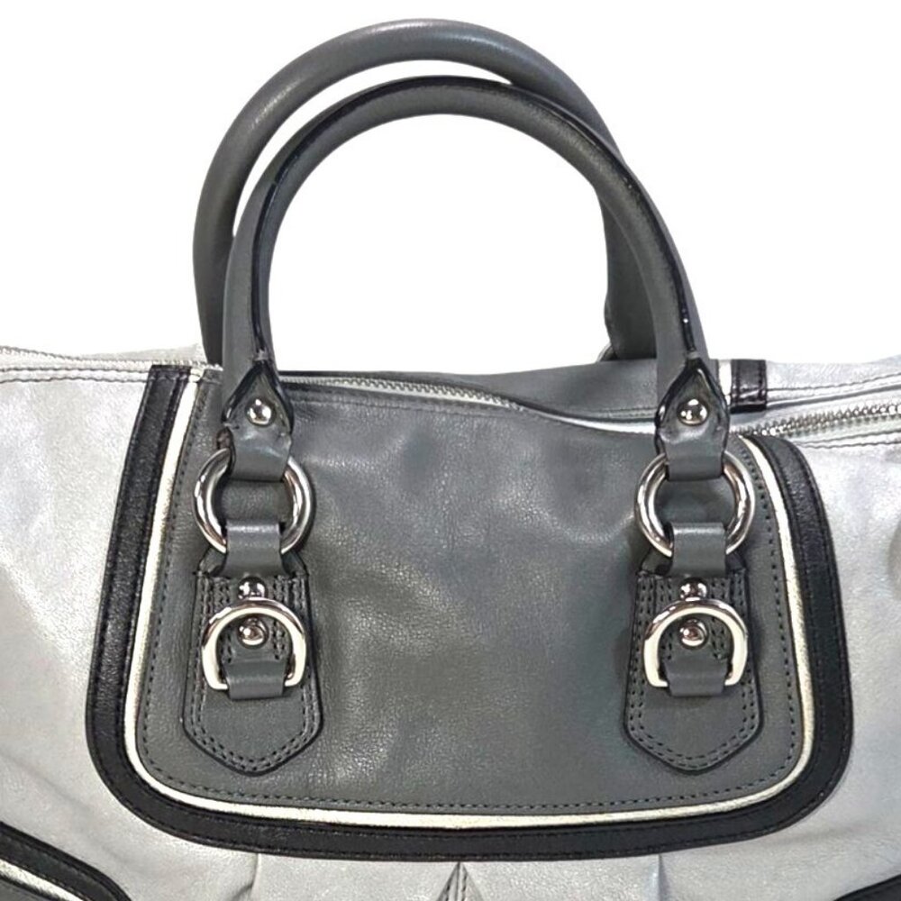 Coach 2012 Ashley Spectator 2-Way Gray Leather Satchel Bag Purse F17455 - Picture 8 of 16